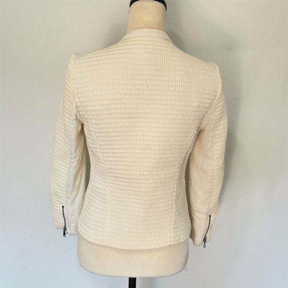 Joie Jenika Women's Ivory Biker Jacket Size S Long Sleeve Casual - Picture 3 of 6